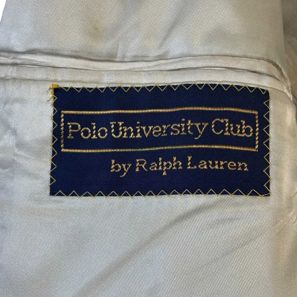 Polo University Club Ralph Lauren Glen Plaid Wool Blazer Grey Blue 2-Button Mens